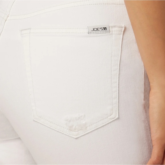 JOE JEANS HIGH RISE STRAIGHT CROP WHITE JEANS RAW HEM SIZE 26 - Picture 3 of 11